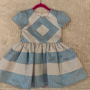 Halabaloo Blue and Silver Patterned Formal Dress